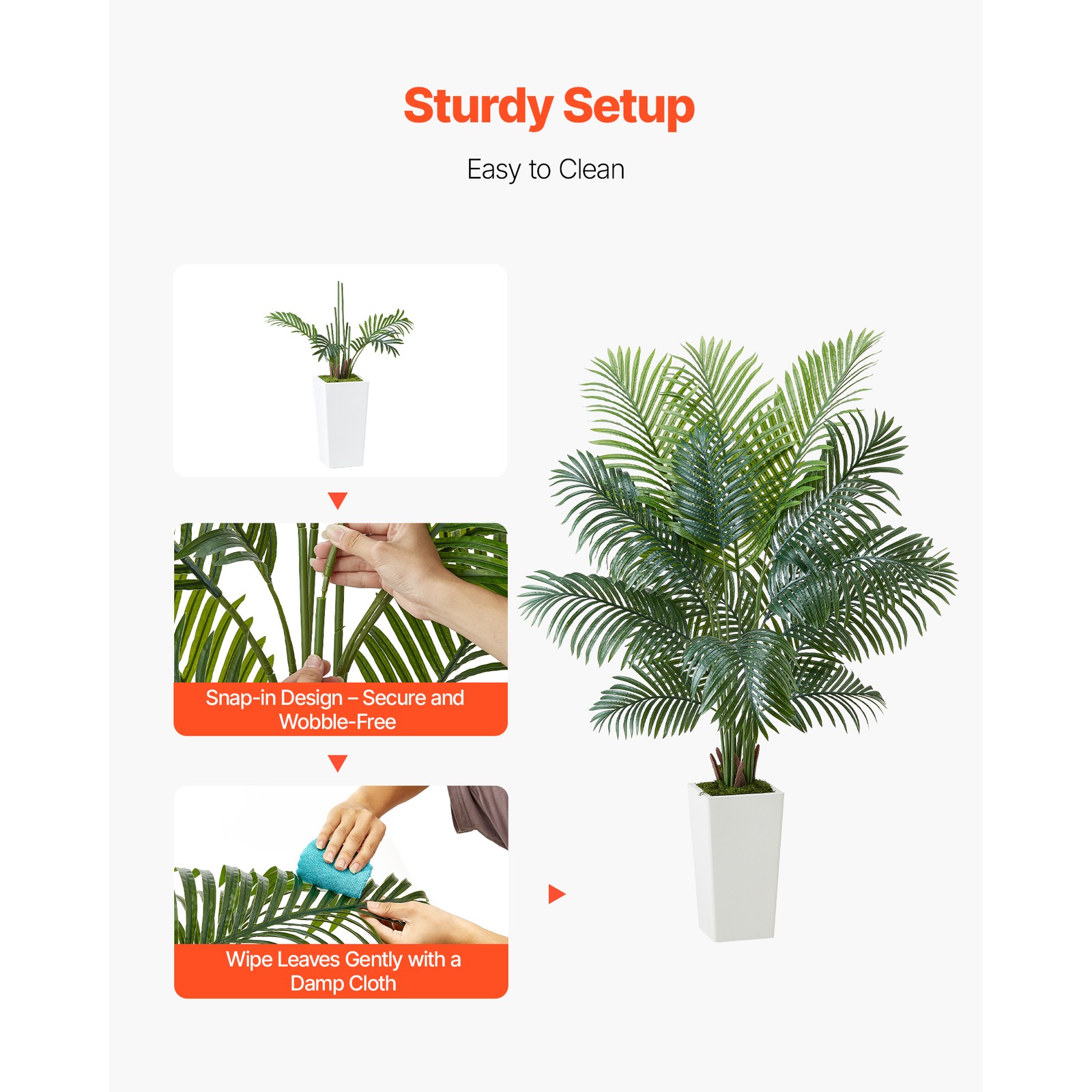 Uimoso 6ft Tall Artificial Areca Palm Tree in Pot for Indoor Decoration