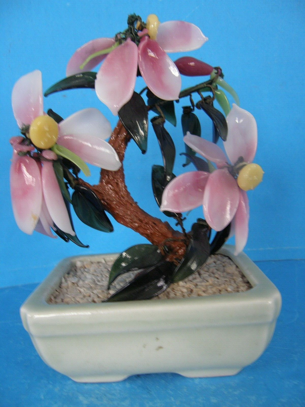 7″ PINK SEASHELLS FLOWERS IN DECORATIVE PLANTER