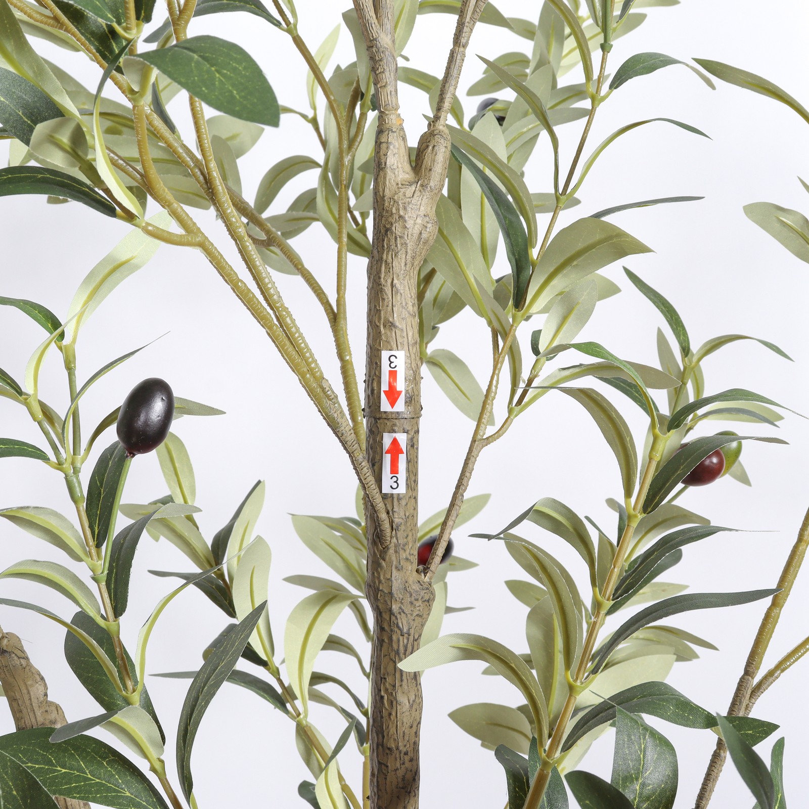60″ Artificial Olive Tree in Plastic Black Pot for Living Room 1pc/set Modern