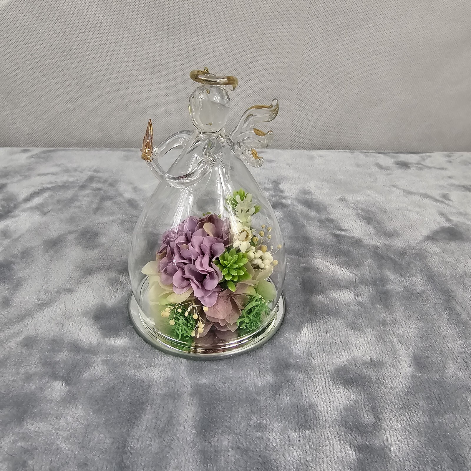 Preserved Flower Gifts in Glass Angel Figurines, Birthday Gifts for Women