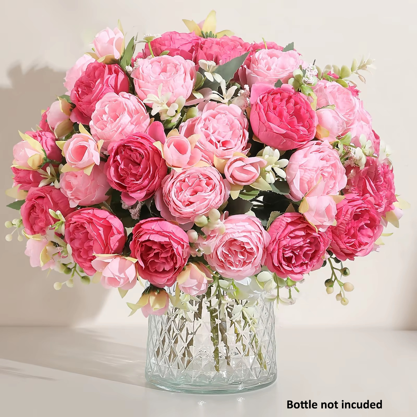 4 Bundles 36 Heads Rose Peony Fake Artificial Flowers Bouquet For Wedding Decor