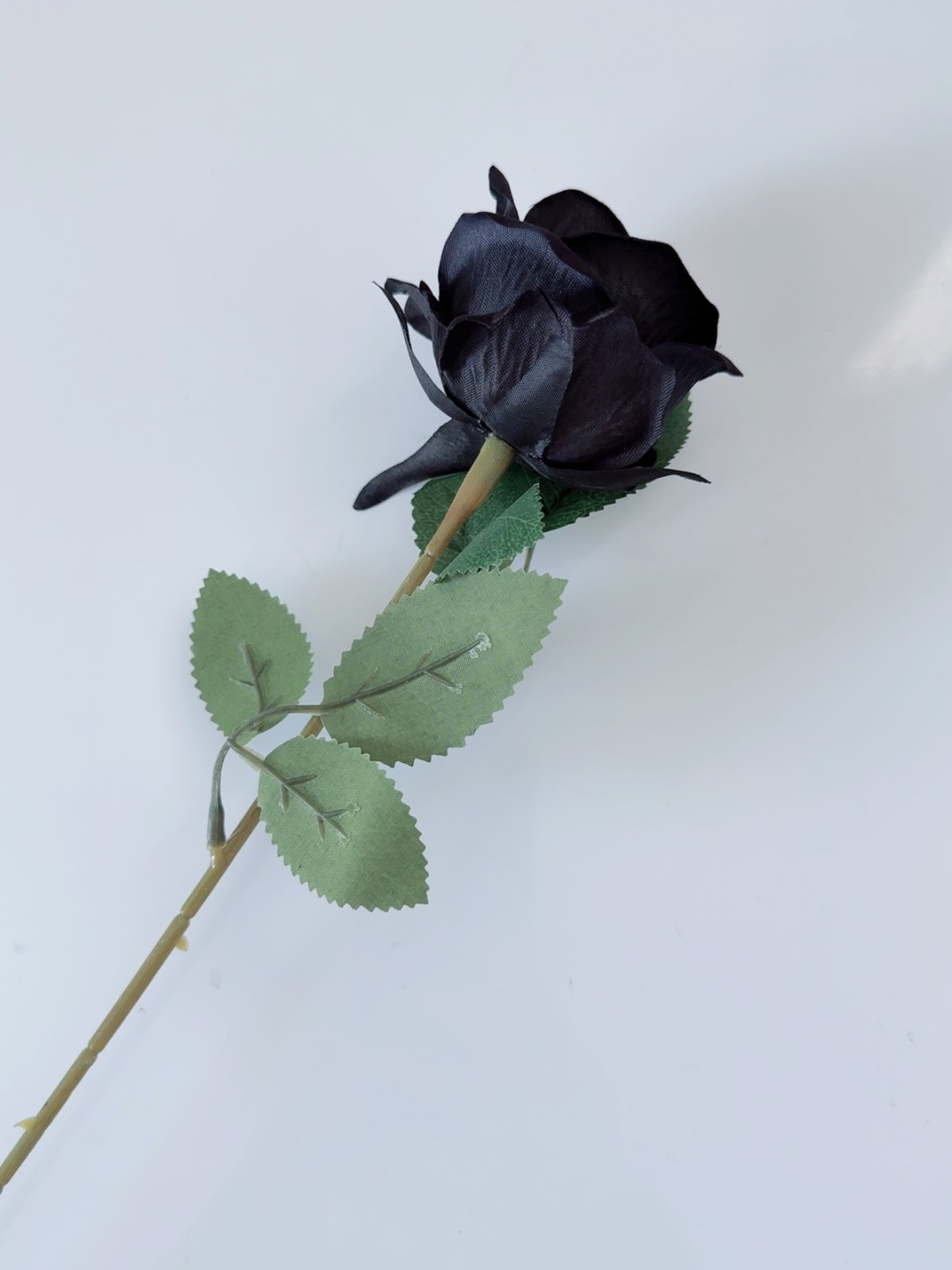 1x Artificial Black Rose Flower Halloween Gothic Accessory DIY Vase Decoration
