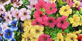 24 Bundles Artificial Flowers for Outdoors Fake Silk Flowers UV Resistant Faux