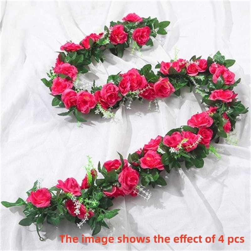 Artificial Rose Garland For Weddings Festivals Parties Home Decorations 2.2m