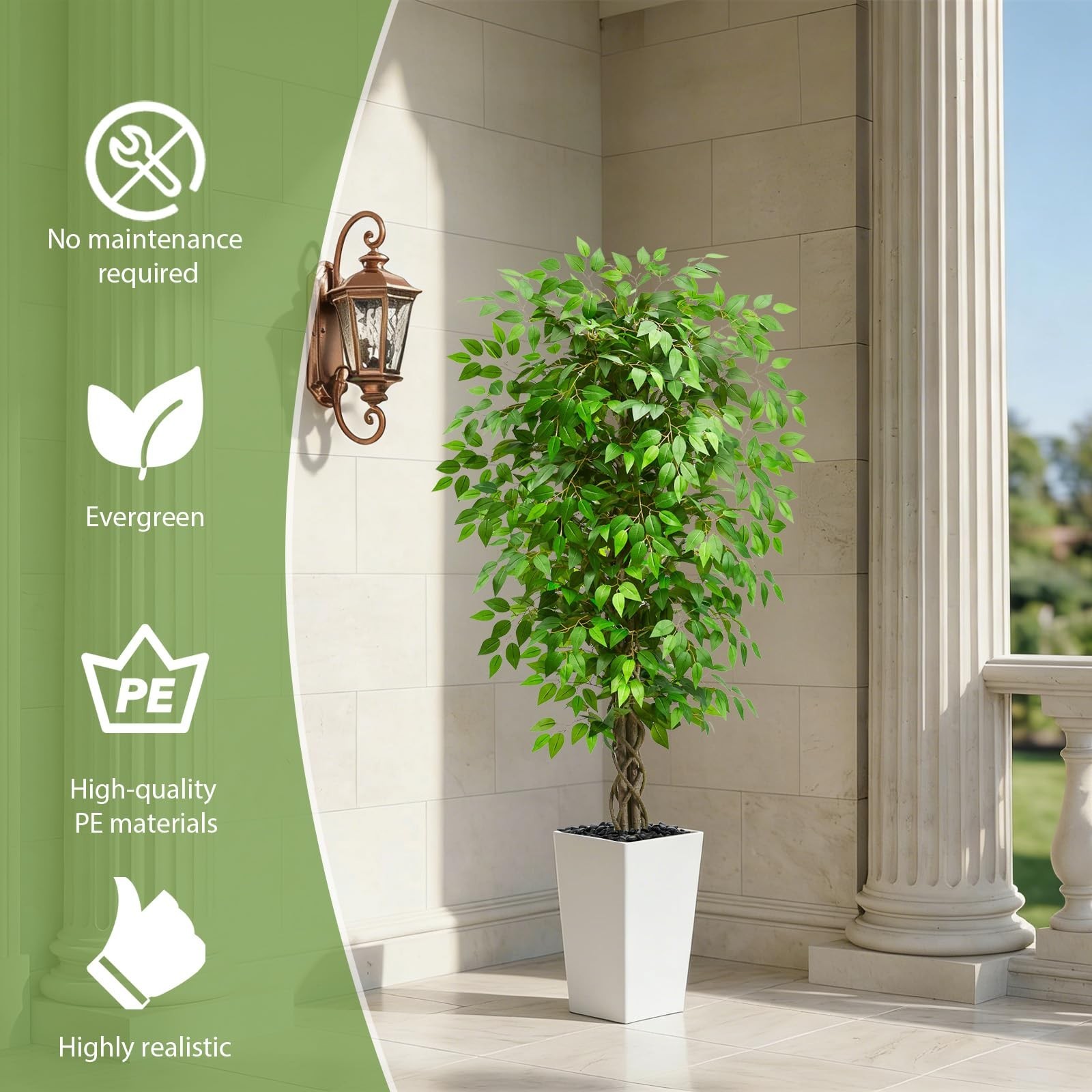FSOHOI Artificial Ficus Tree Indoor, 5FT Realistic Large Fake Trees RSB