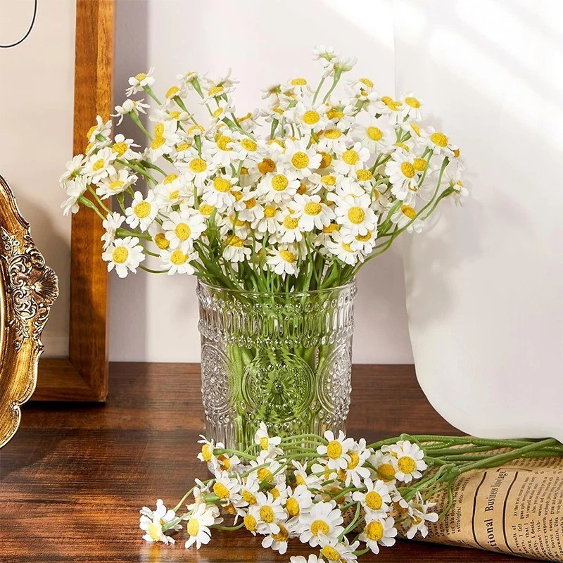 10PCS Artificial White Daisy Flowers Silk Bouquet Wedding Party Home Table Decor
