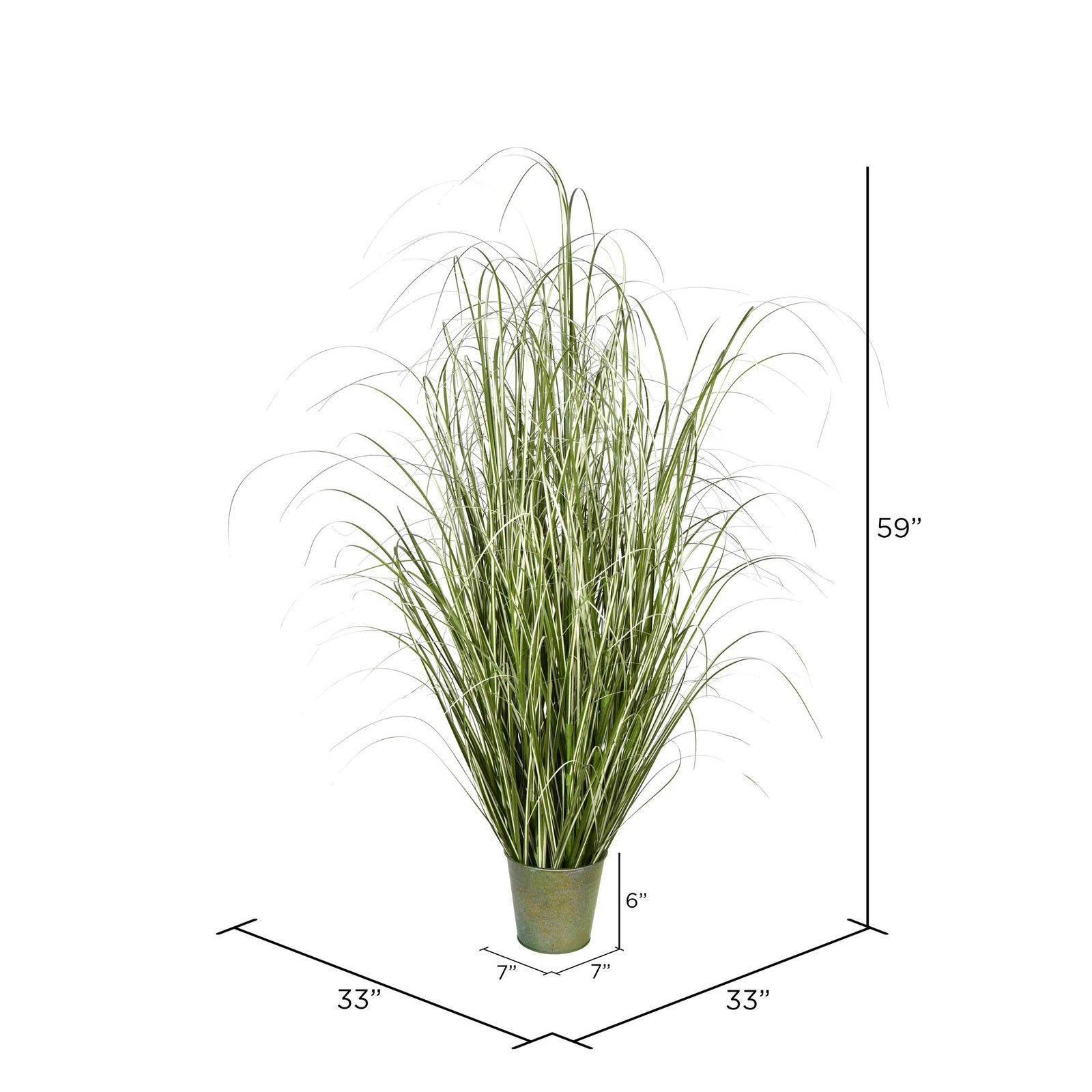 Vickerman 59″ Artificial Potted Native Green Grass.