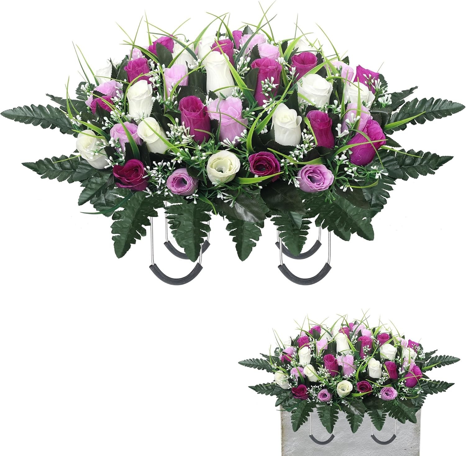 Cemetery Flowers for Grave,Headstone Flower Saddle,Flowers for Cemetery Grave…