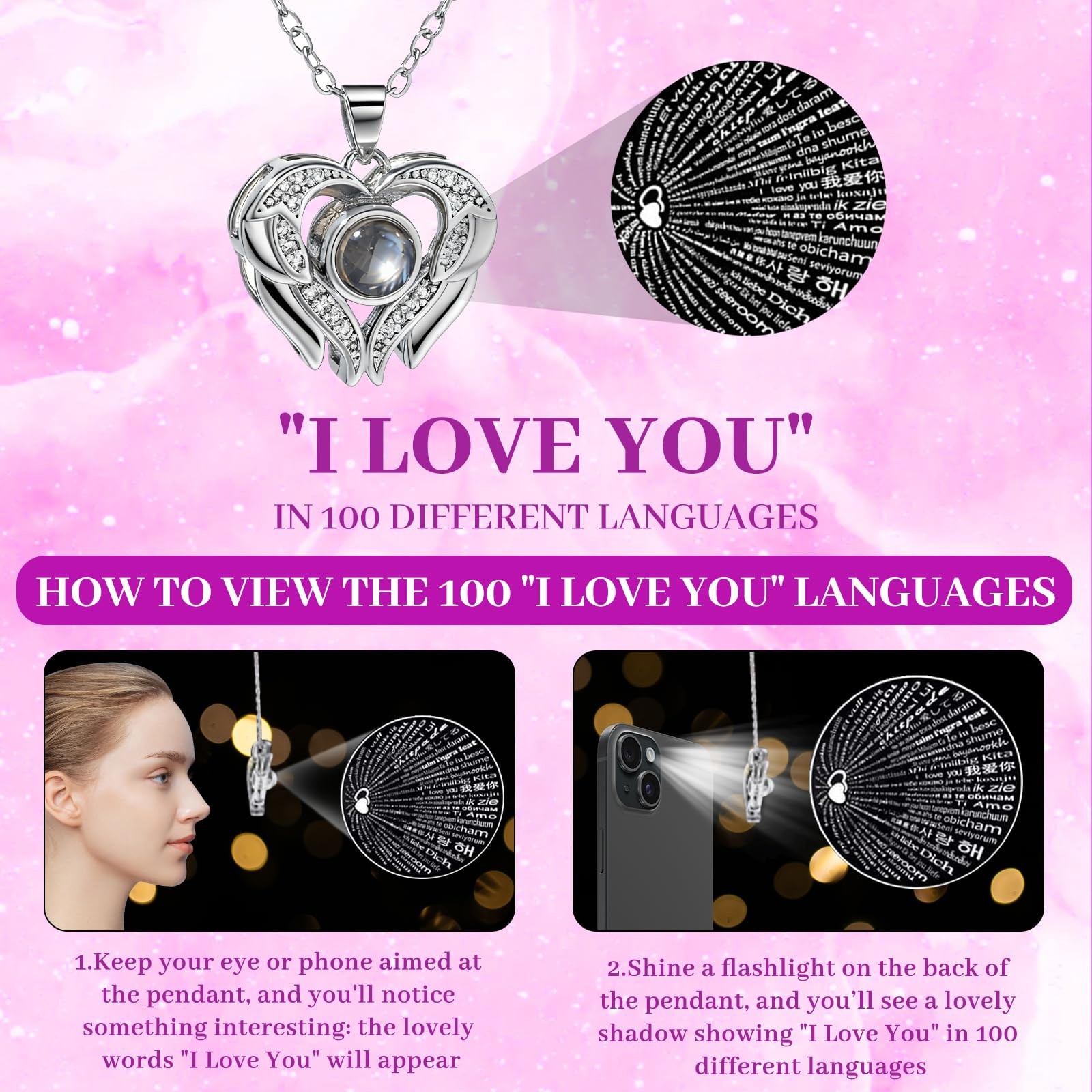 FIACO Gifts for Women Preserved Real Roses with I Love You Necklace Fresh For…