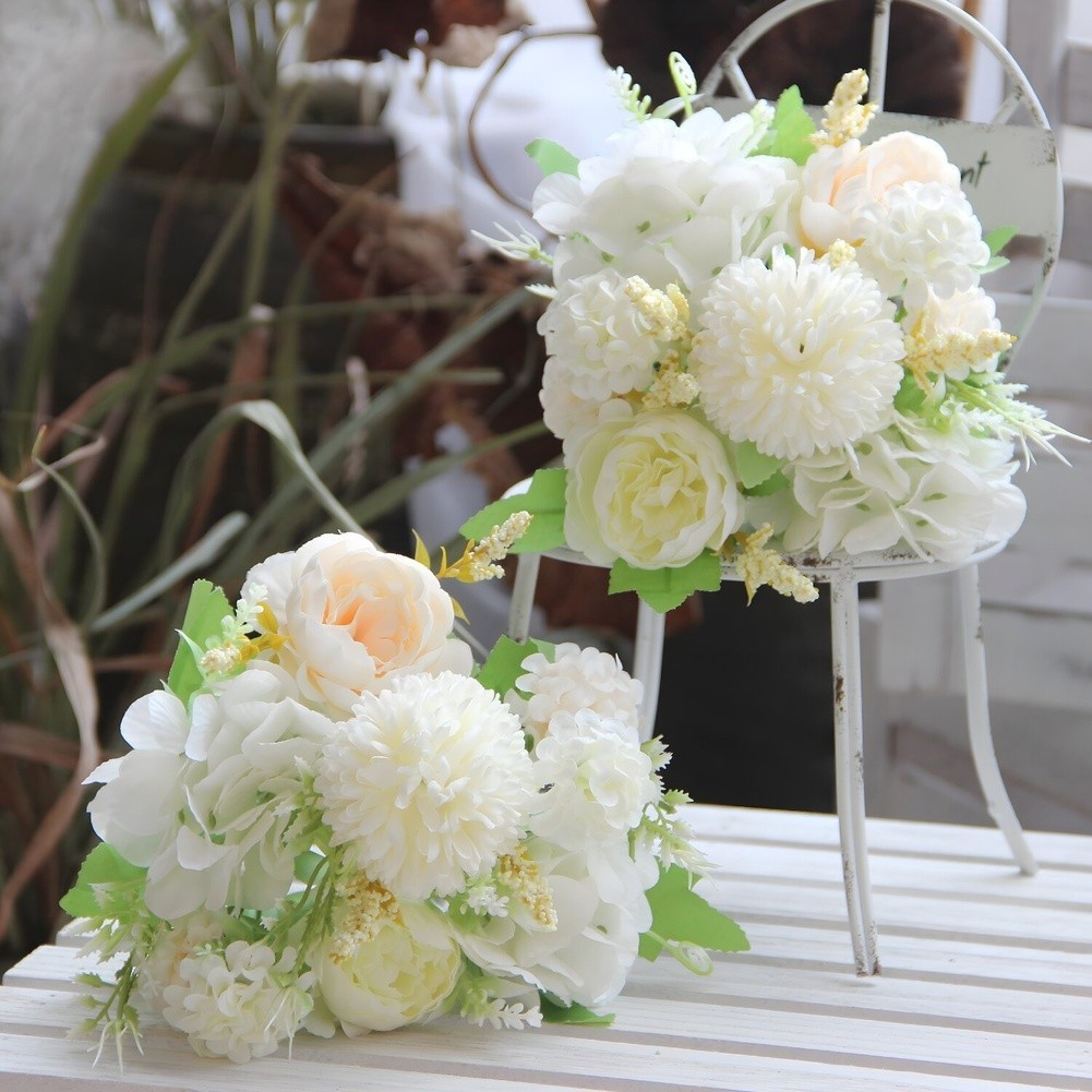 Nordic Style Artificial Silk Flower Bouquet for Wedding Home Decoration