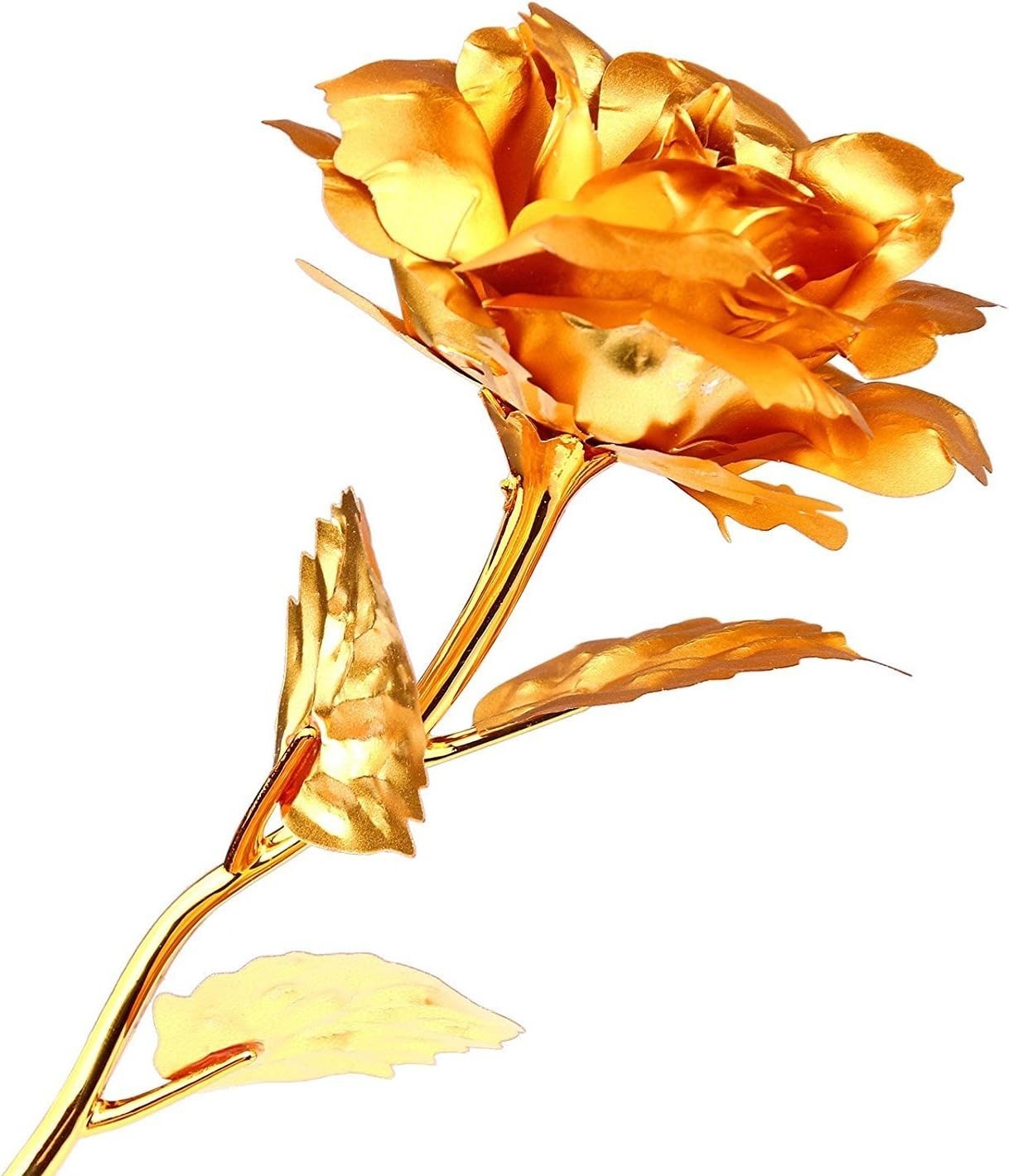 Creative 24K Gold Foil Rose Flower Full Blossom Presents, Romantic Gift for H…