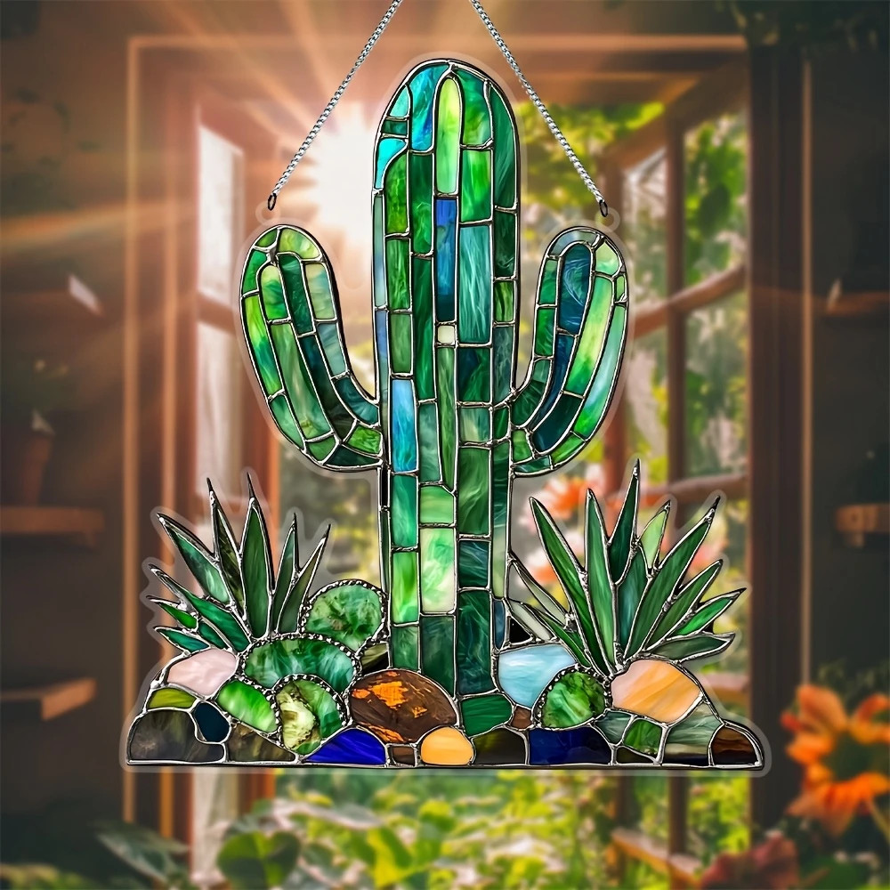 1Pcs 8In 2D Acrylic Colored Summer Plant Light-Collecting Device Flower Pot Wind