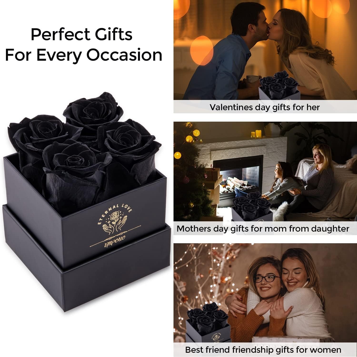 Black Preserved Rose in Elegant Box – Perfect Valentine’s & Birthday Gift