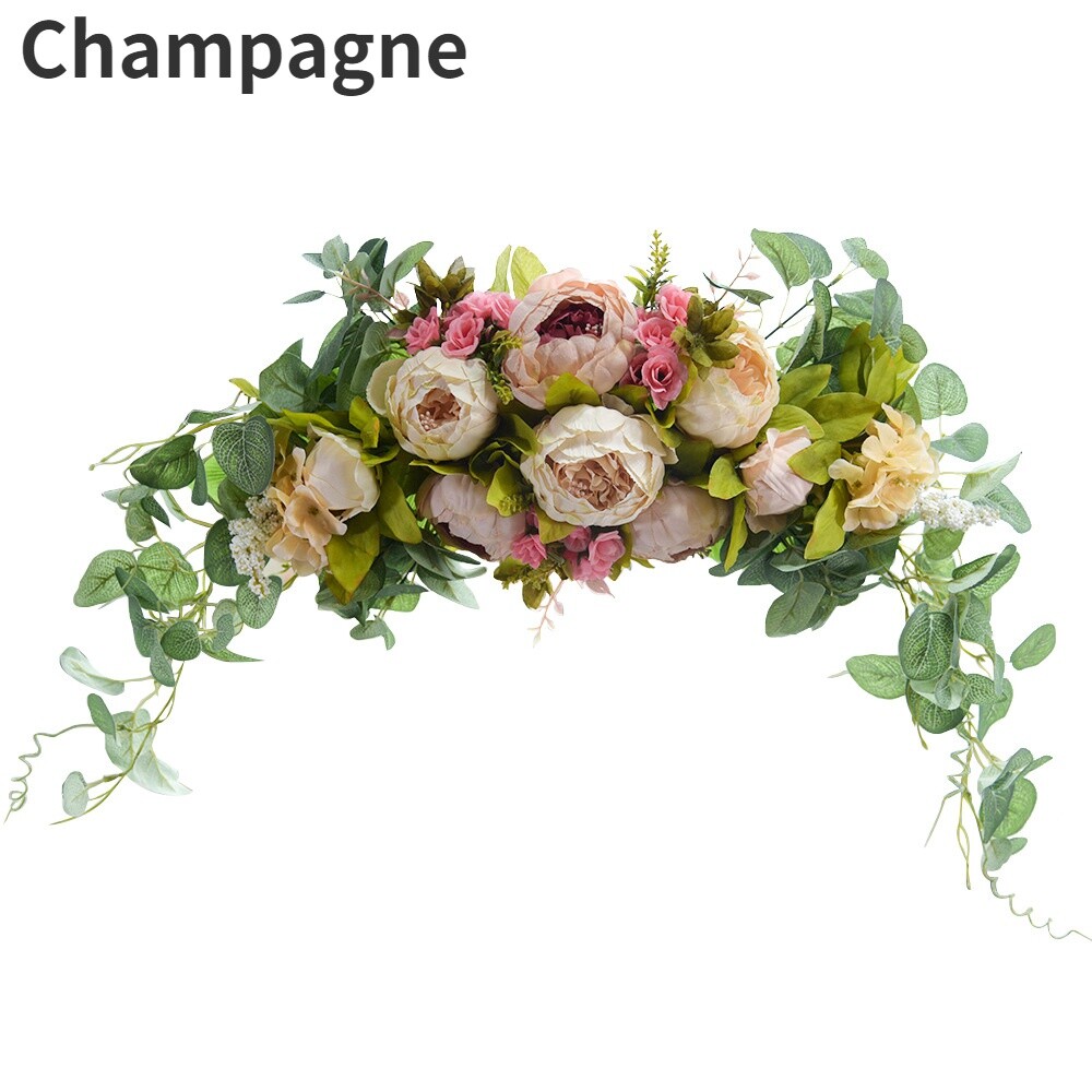 Artificial Flower Row Wreath Arch Backdrop Garland DIY Wedding Home Decor 60CM