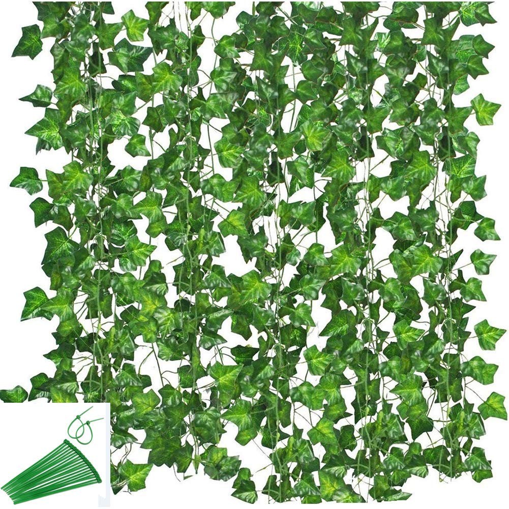 12 Strands 84 Feet Artificial Ivy Leaf Plants Vine Hanging Garland Fake Folia…