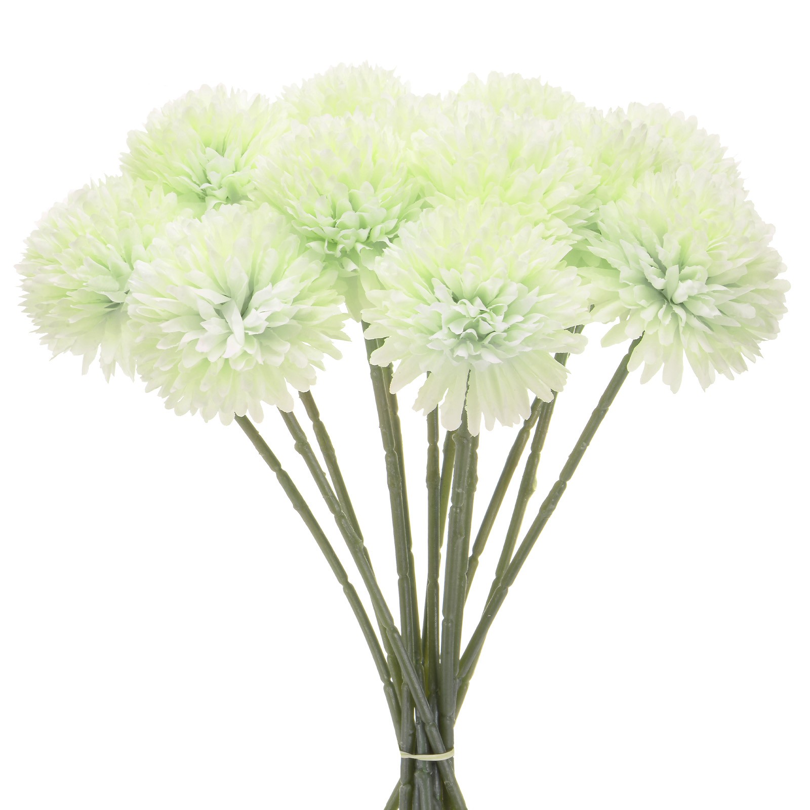 12-Pack Artificial Chrysanthemum Ball Flowers for Home Decor [Autumn Green]