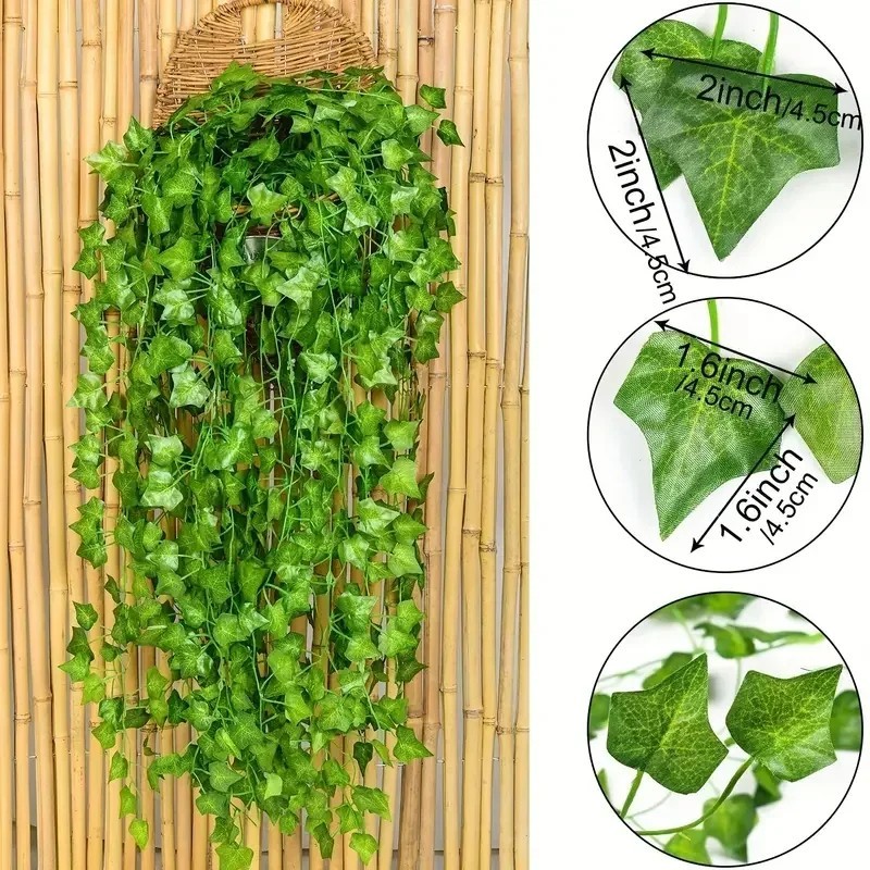 Artificial Green Ivy Vine Garland Fake Hanging Leaves Plant Home Garden Wedding