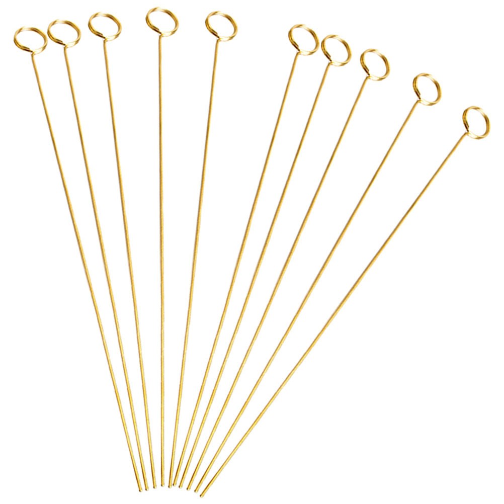 10Pcs Metal Floral Card Holder Picks Gold Flower Arrangement Accessories
