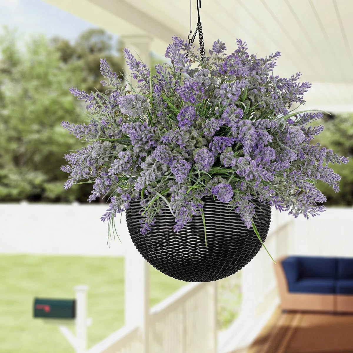 17.7″ UV Resistant Faux Lavender Flowers – 12 Bundles for Indoor & Outdoor Decor