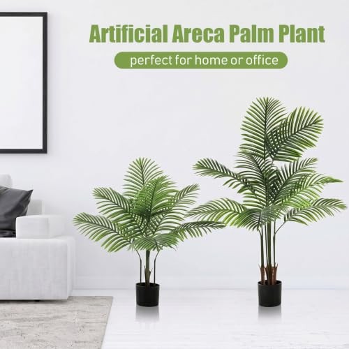 Artificial Palm Trees 4 Pack 3Ft 4Ft Faux Areca Palm Plants