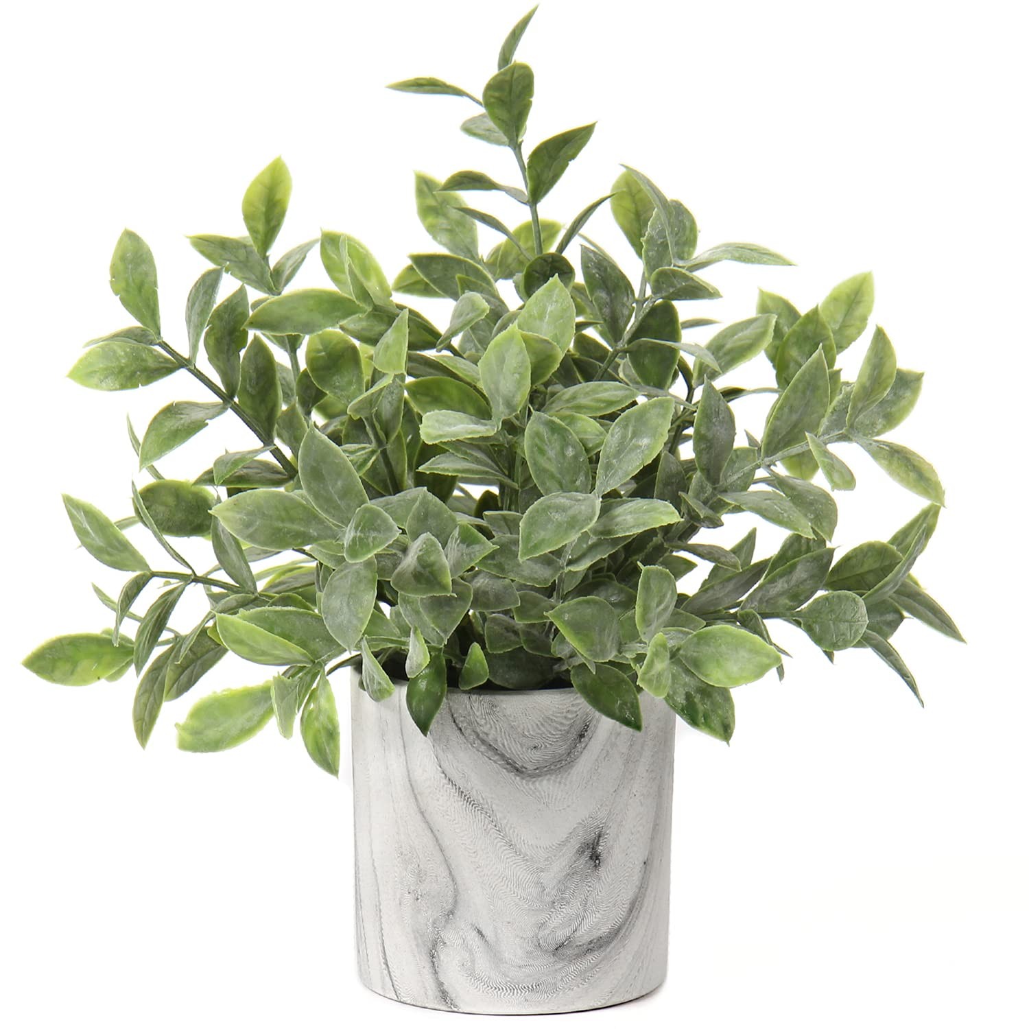 Mini Artificial Potted Plants Fake Plants in Marble Pots, 1Pcs Plastic Eucaly…