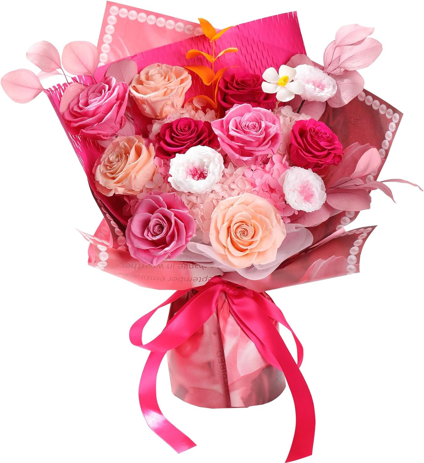 Preserved Flowers Bouquet 12 Roses Mixed Flowers Gift for Her Mom Grandma