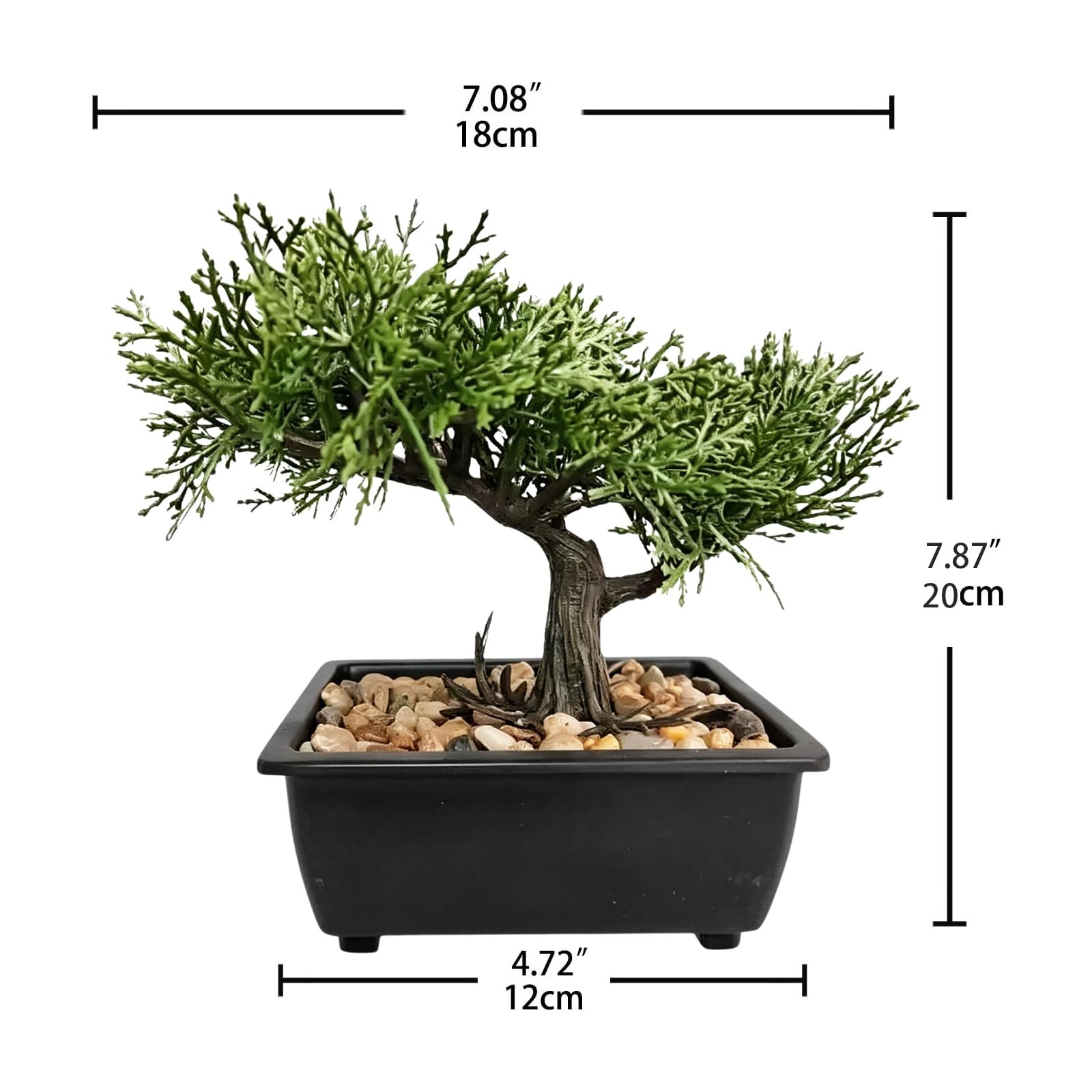 Artificial Bonsai Tree Juniper Faux Plants Indoor Small Fake Plants Decor wit…