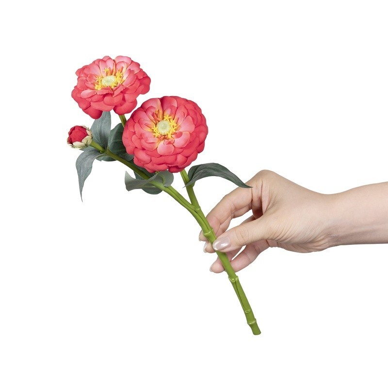3 Pack Artificial Silk Zinnia Flowers Short Stem Indoor Decor DIY Centerpieces