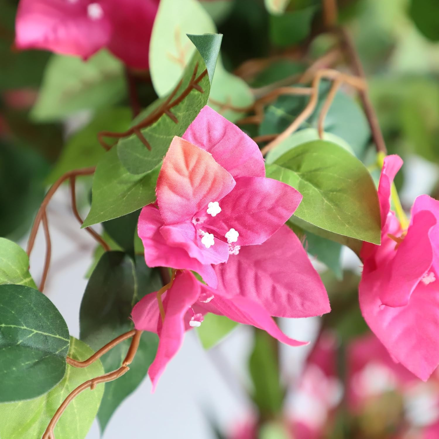 4ft Artificial Bougainvillea Trees – 2 Pack Faux Flowers for Indoor/Outdoor Deco