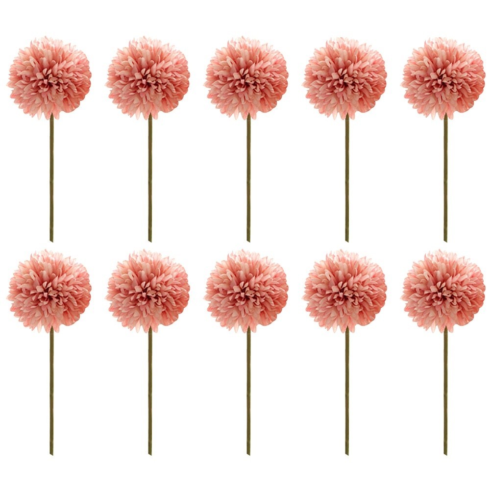 10Pcs Reusable Artificial Dandelion Flowers Pink Decor for Home Garden Weddings