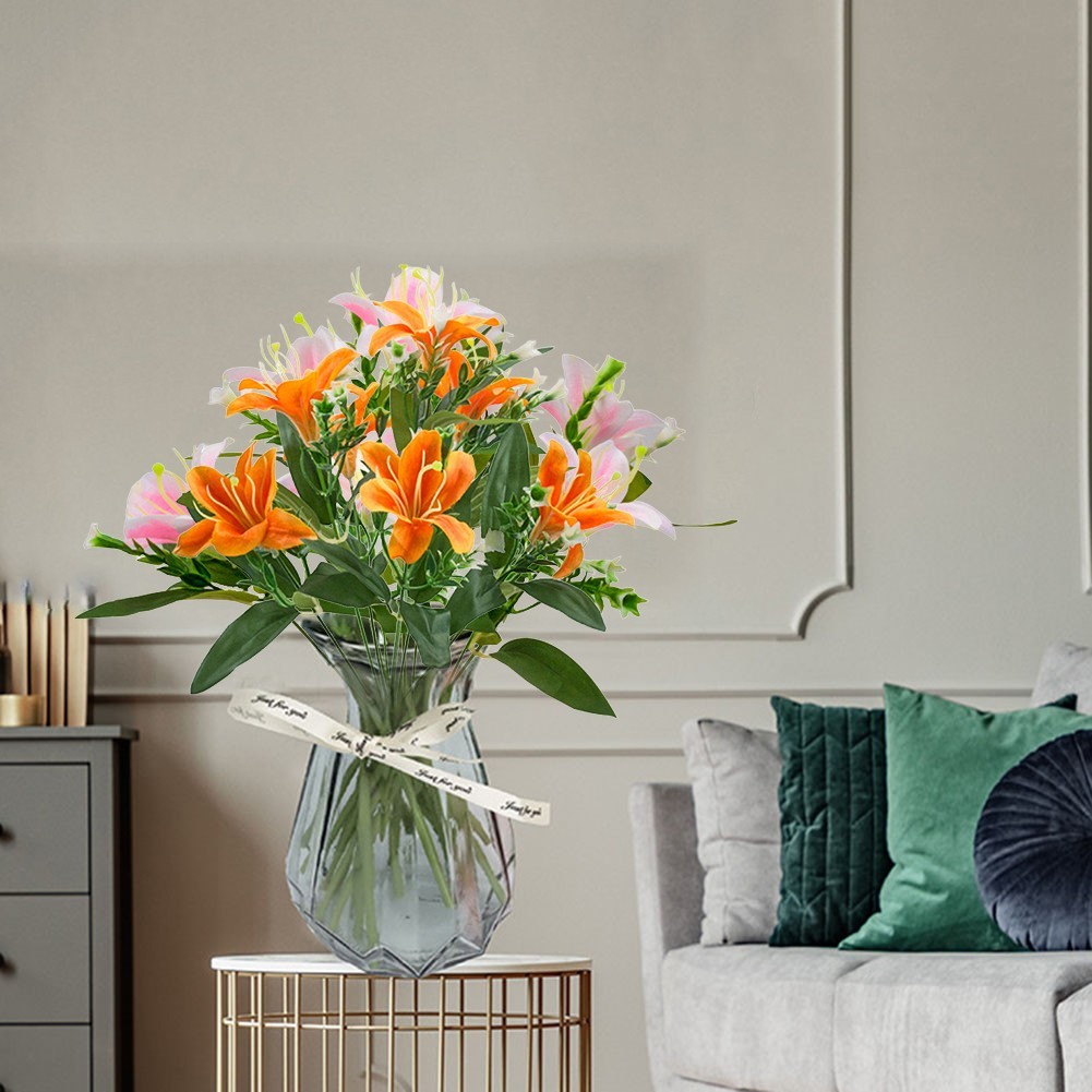 Realistic Artificial Lily Bouquet for Elegant For Wedding and Home Decor