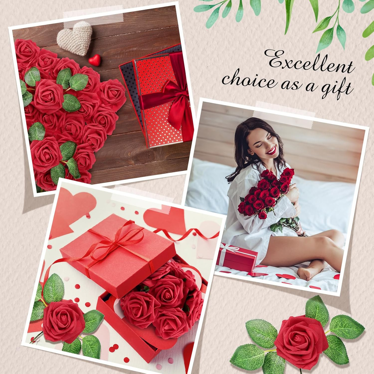 250 Pcs Burgundy Artificial Roses for Wedding, Party & Home Decor