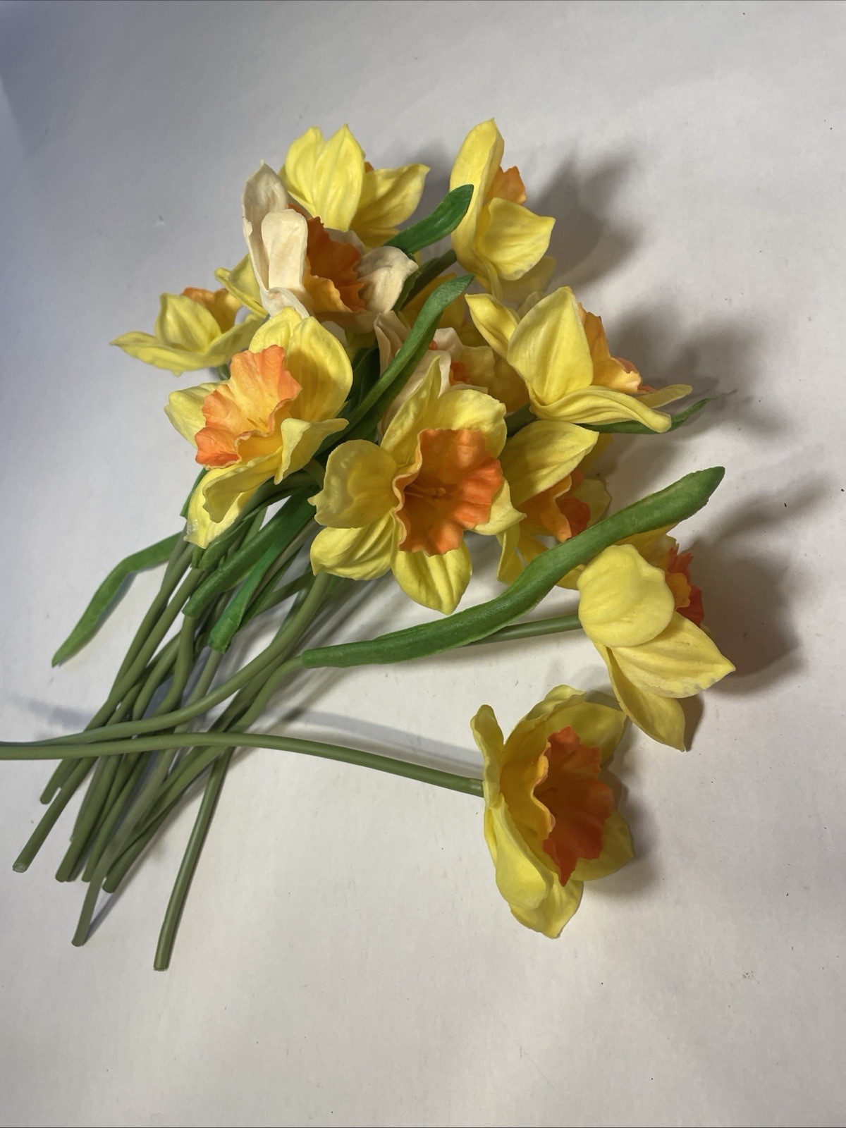 Yellow Artificial Daffodil Stems (Set of 16 Single Stems 12” Long)