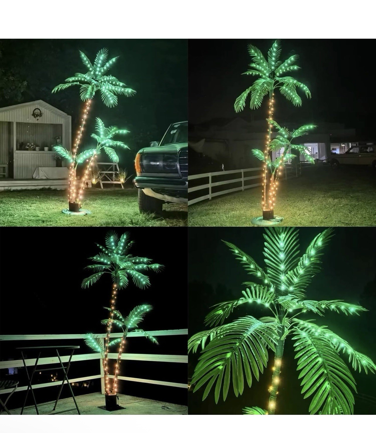 7ft Solar LED Palm Tree Light 260LED 3-Trunk Outdoor Garden Patio Décor Remote