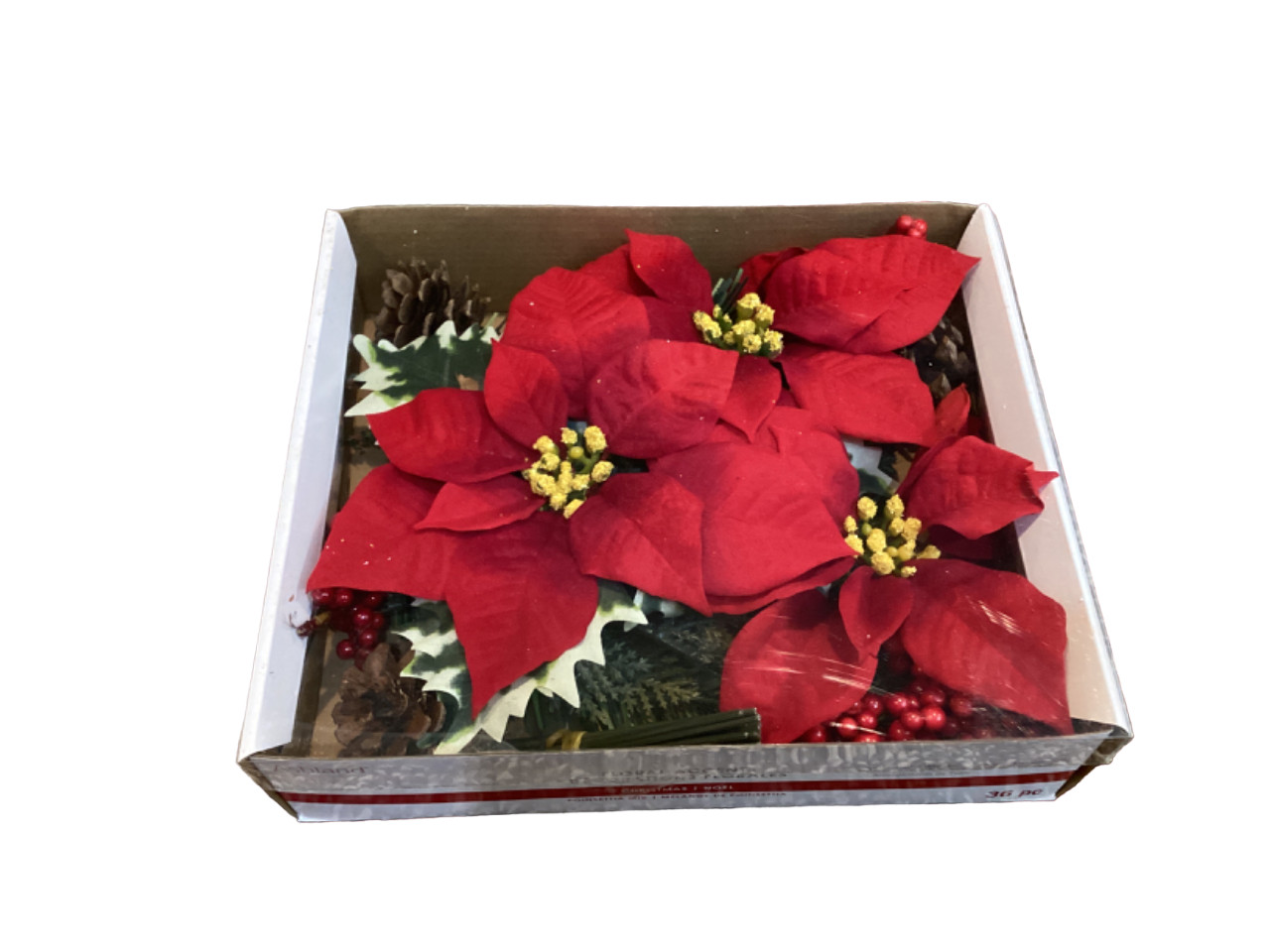 Ashland Floral Accents Red Poinsetta Mix DIY Decor Wreaths 36 Pcs Sealed NEW