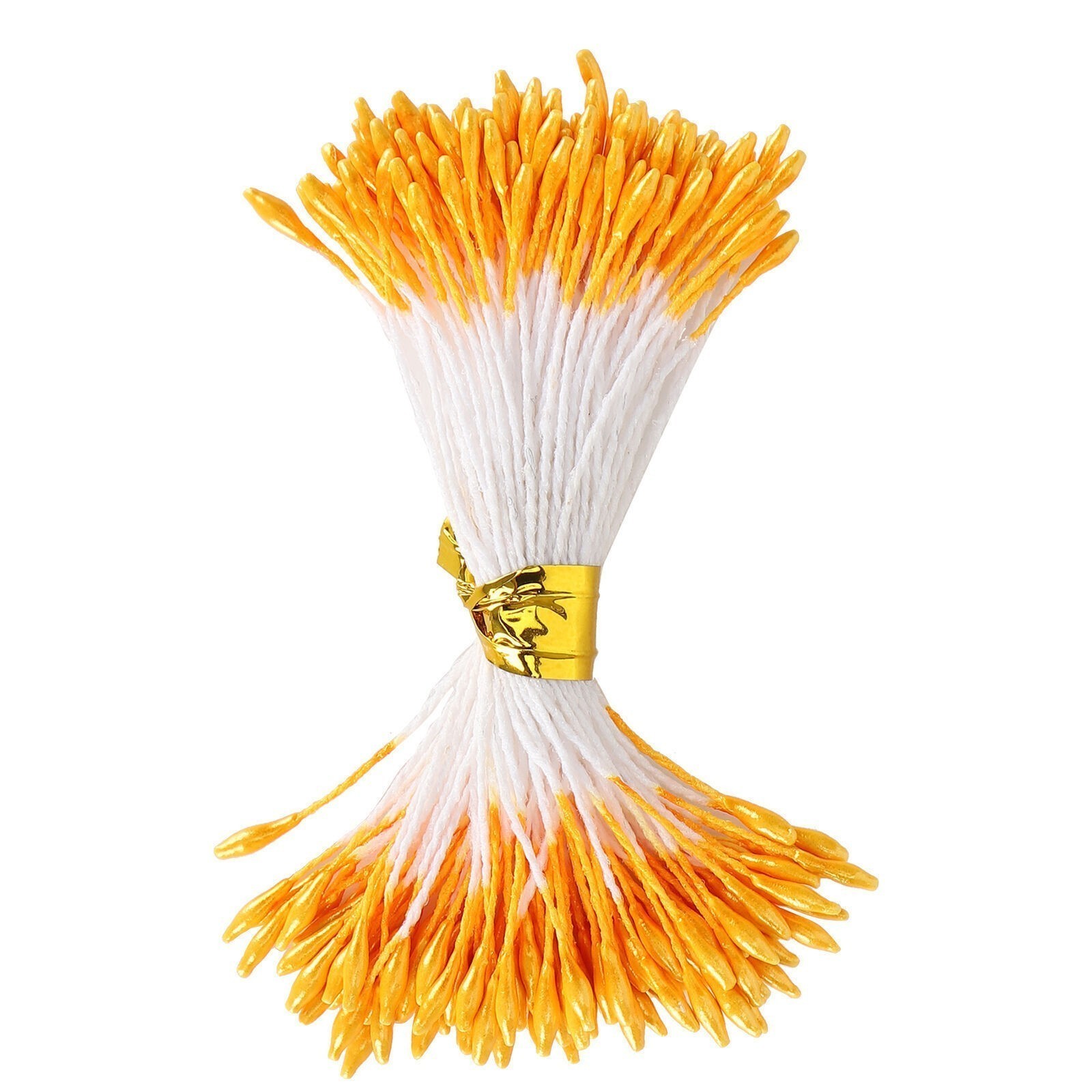 900Pcs Artificial Stamen Gypsum Orange Color Double End Simulation Bouquet Make