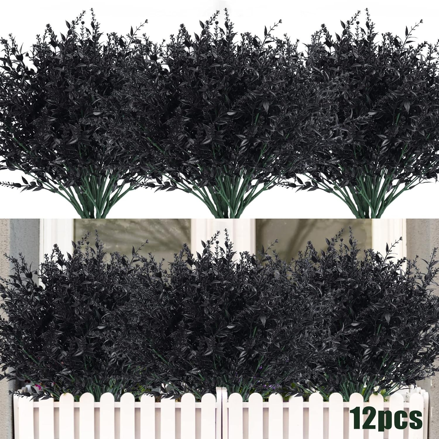 Charming Fake Lavender Flowers with Green Stems – 12 Bundles