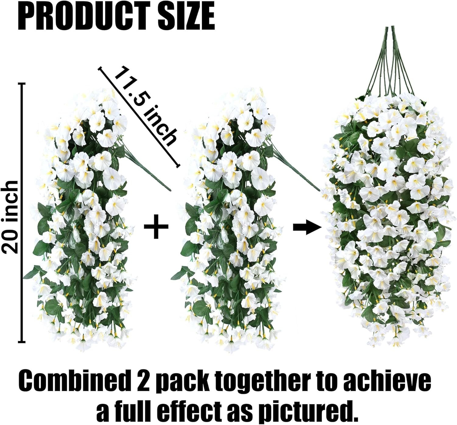 Charming UV Protected Faux Flowers – 2PCS Morning Glory Vines for Versatile Use