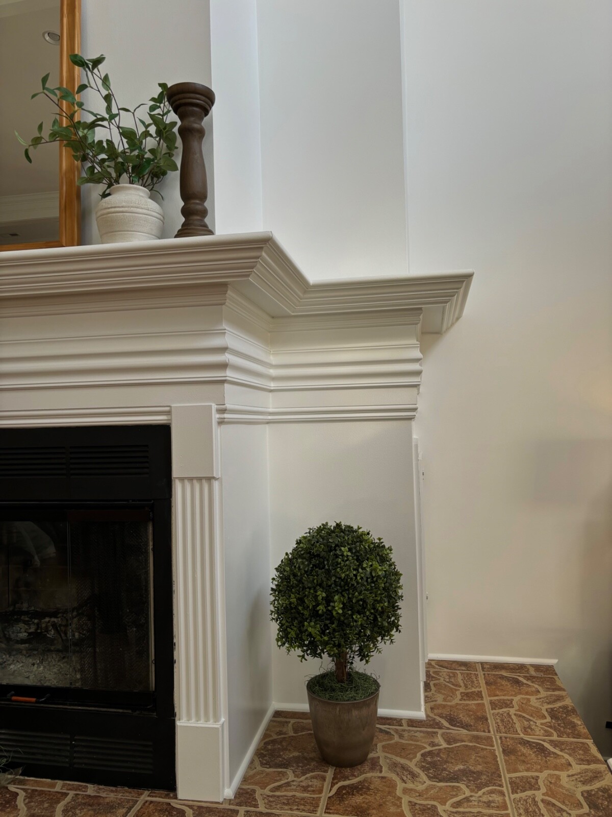 Wildwood & Cypress 24” Realistic Topiary Boxwood Tree w/ Wood Trunk Outdoor Faux