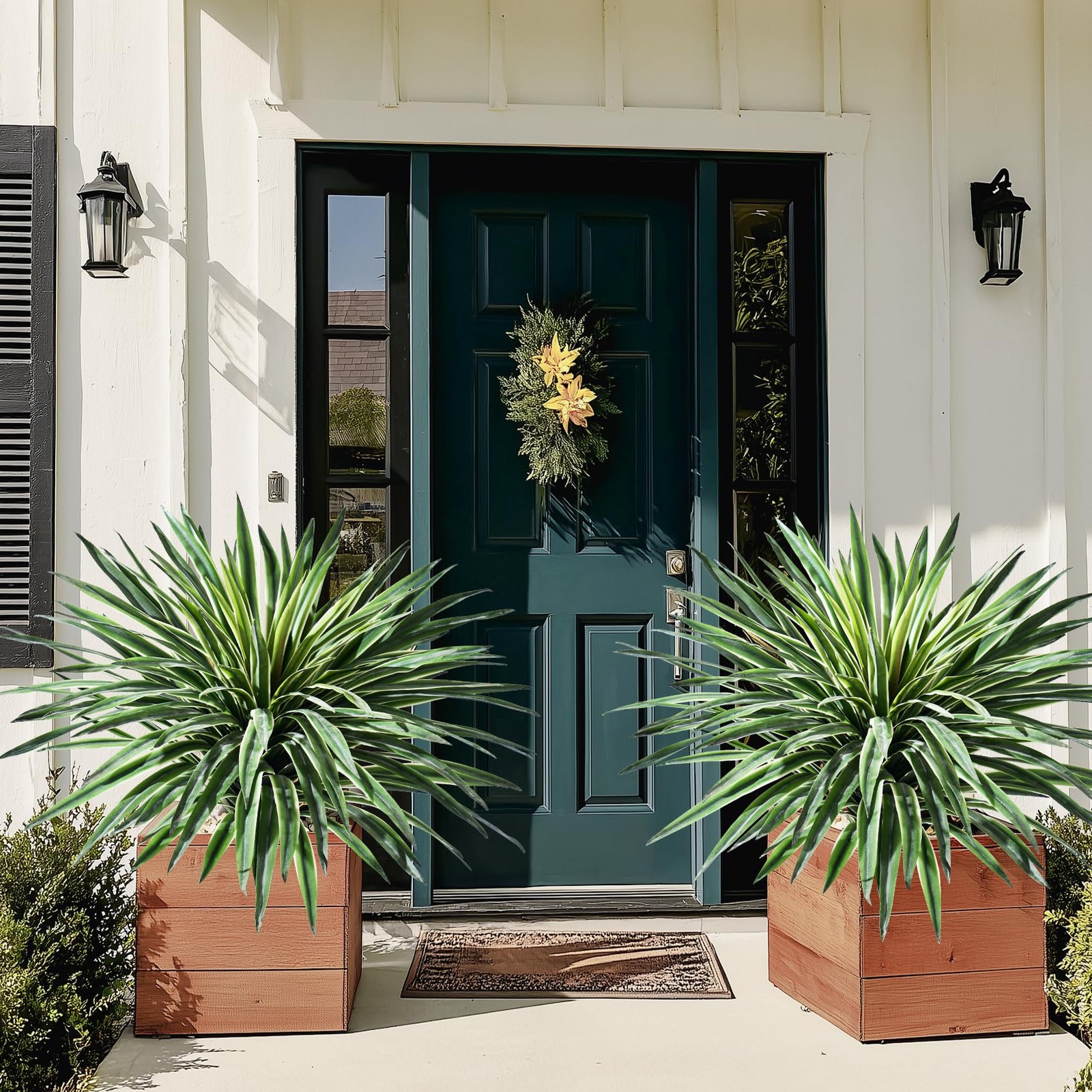 Artificial Agave Plant Fake Agave Planters for Indoor Outdoor Faux Agave Plan…