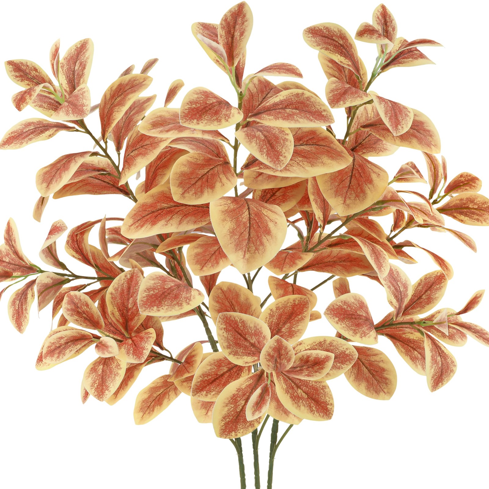 3 Pcs Artificial Yellow Leaves Branches 27.5″ Faux Fall Leaf