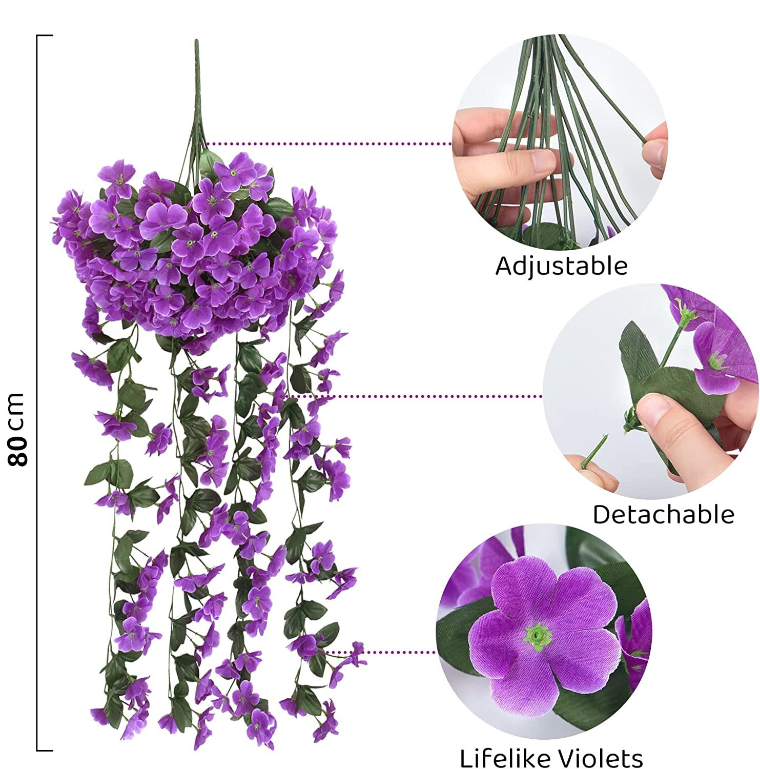 Artificial Violet Flowers Simulated Fake Plant Vine Home Hotel Garden Decor NEW