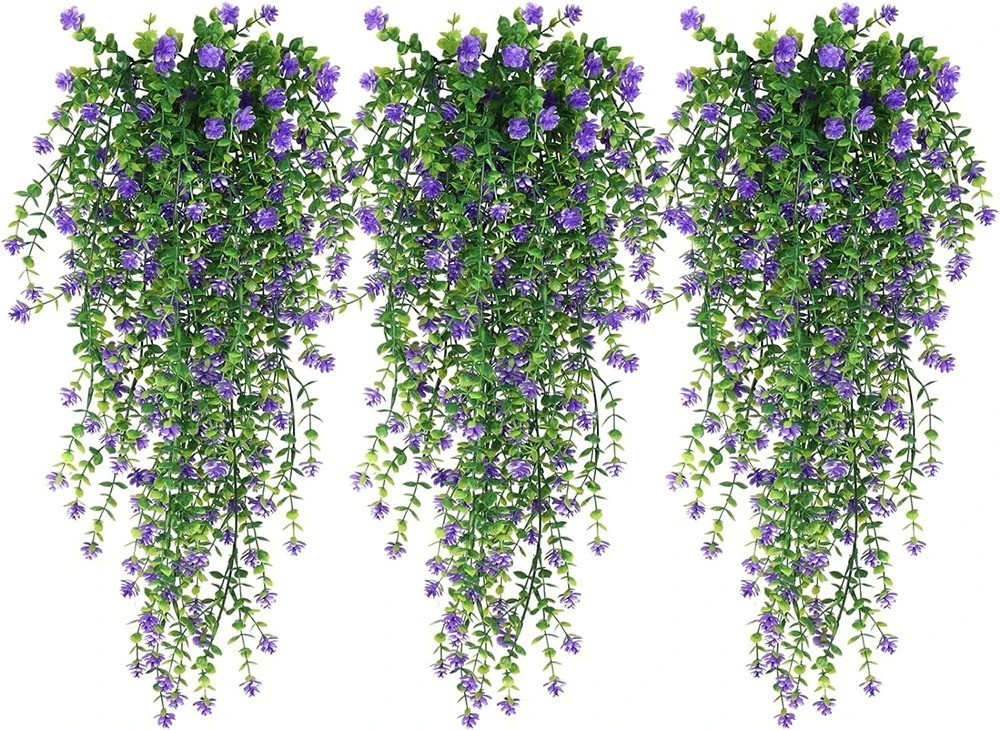 Artificial Morning Glory Vines UV Resistant Hanging Flowers Outdoor Decor US