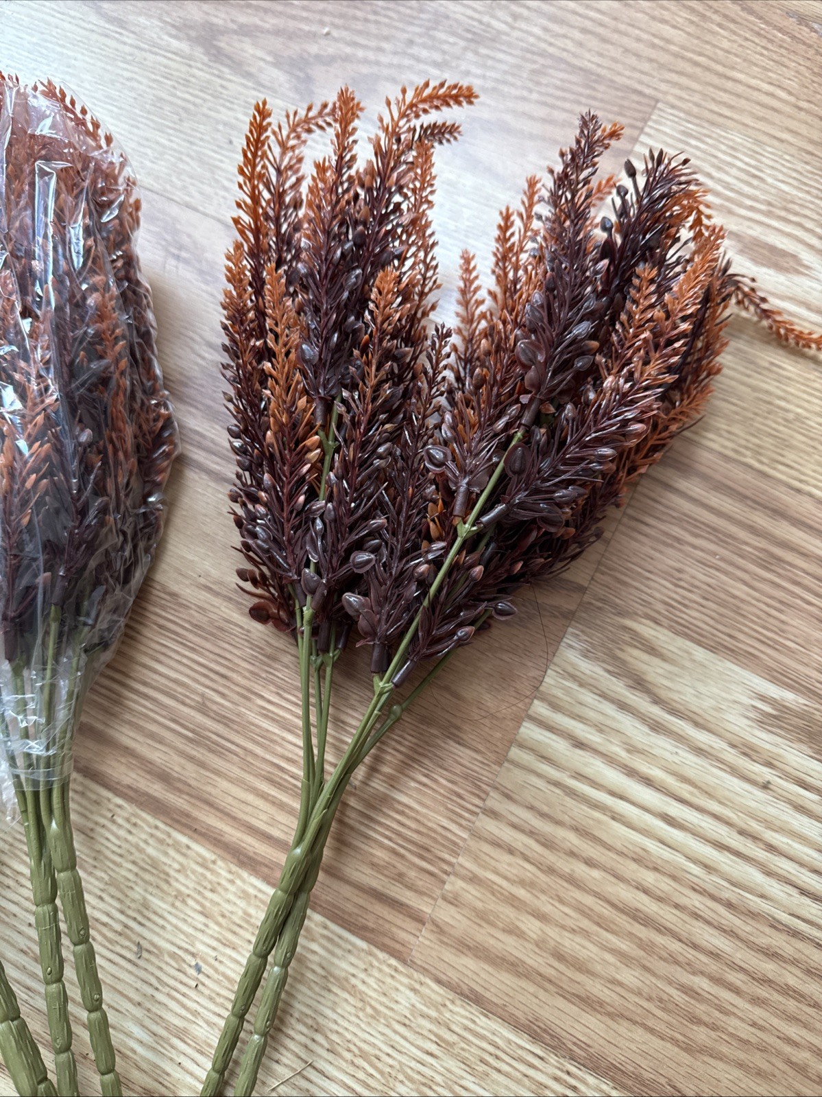 10pc Fall Faux Floral Stems – Orange/Brown Rustic Autumn Decor