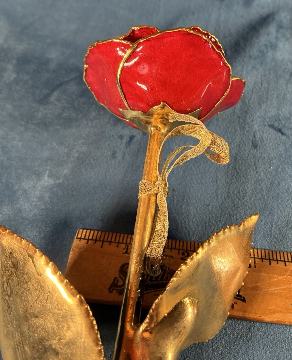 24k & Enamel Preserved Real Red Rose With Forever Keepsake