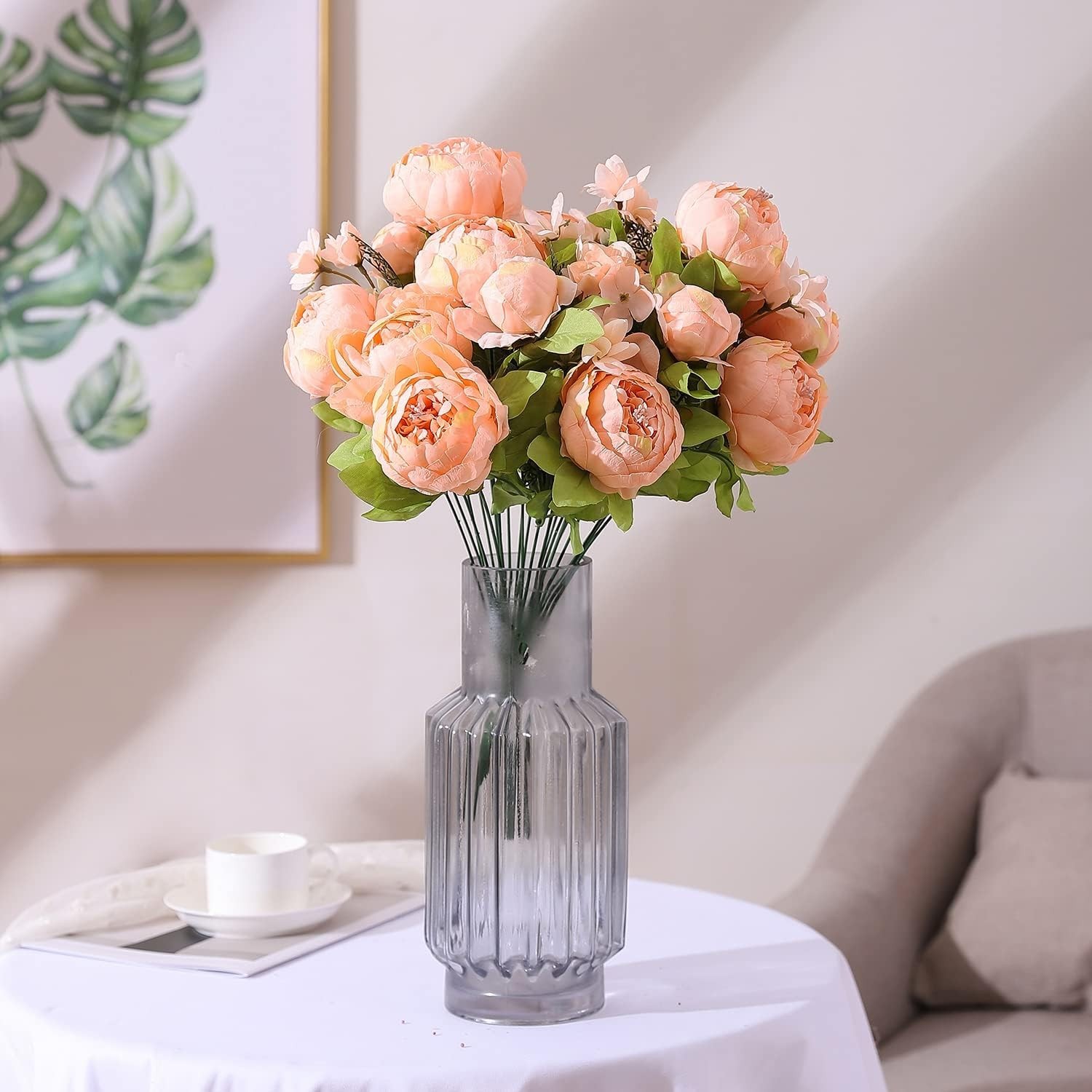 Springs Flowers Artificial Silk Peony Bouquets Wedding Home Decoration,Pack o…