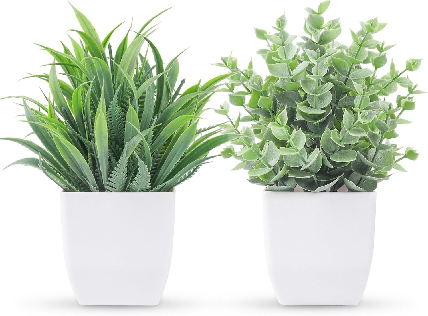 2 Pack Small Fake Plants Mini Artificial Potted Plants Graduation Gifts for T…