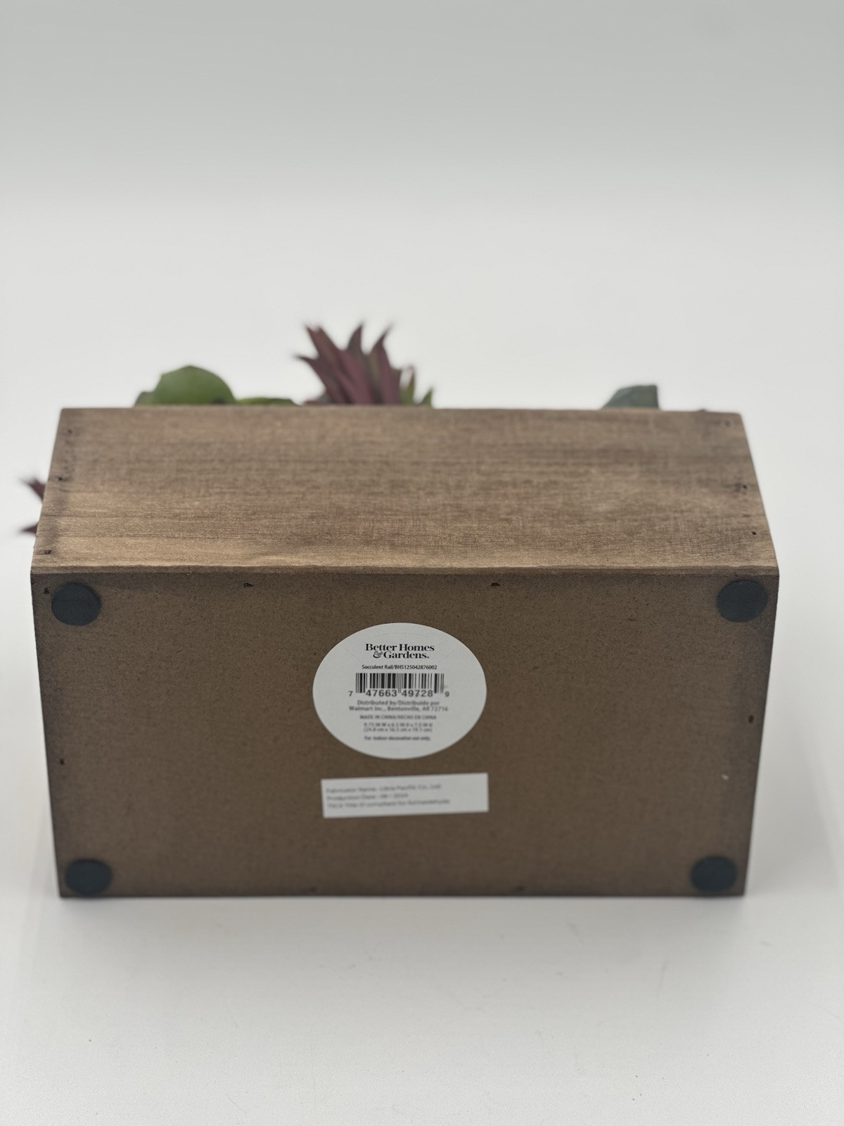Better Homes & G 8.0 X 4 In Artificial Mixed Succulent Plants in Brown Wood Box