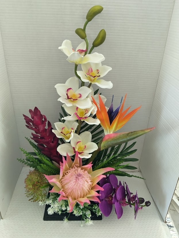 Artificial Tropical table centerpiece