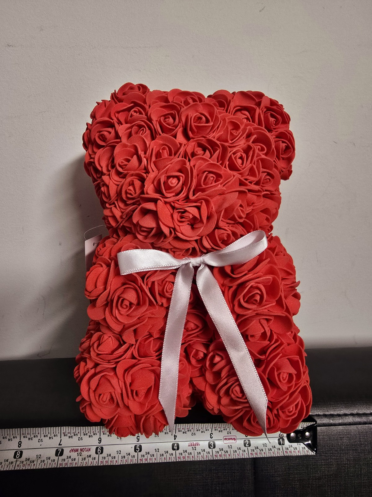 Way to Celebrate Birthday, Valentine’s, 9.25in Artificial Rose Bear, Red